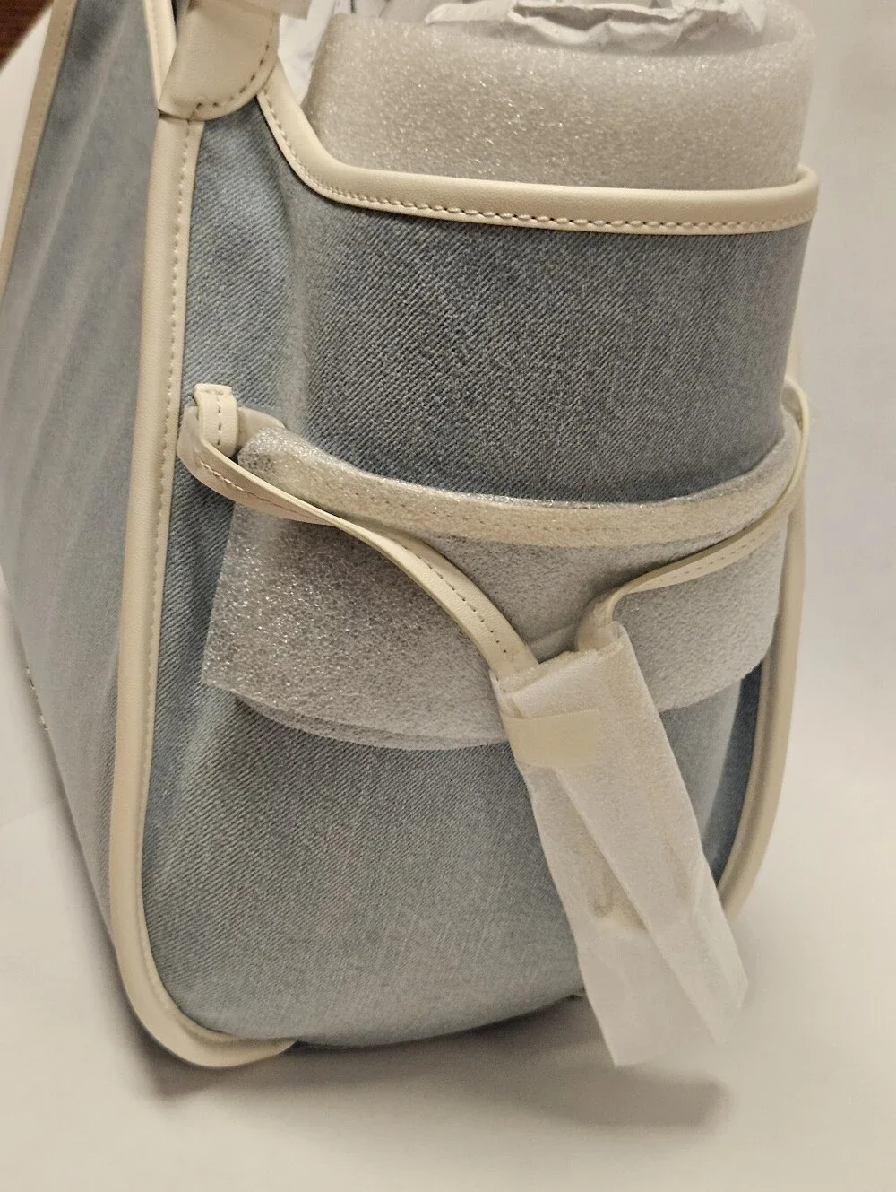 Kate Spade New York Stash Denim medium Carryall Tote Bag Denim Blue New NWT